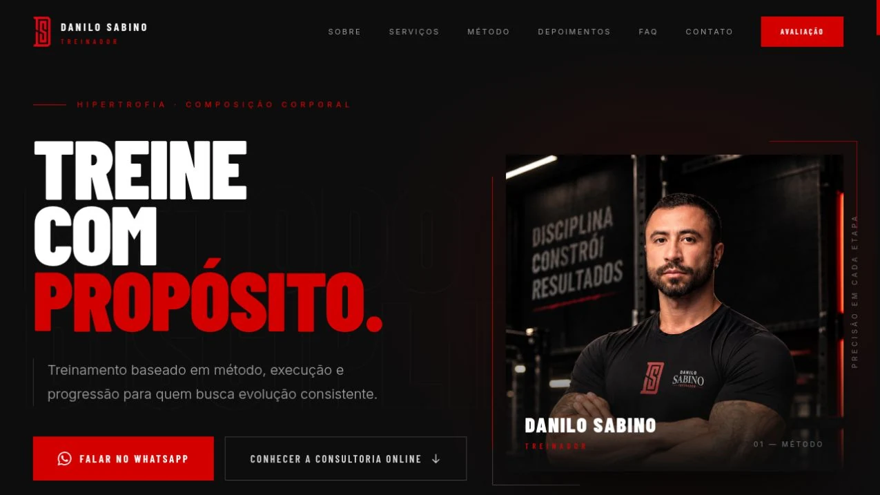 Página inicial do projeto Danilo Sabino