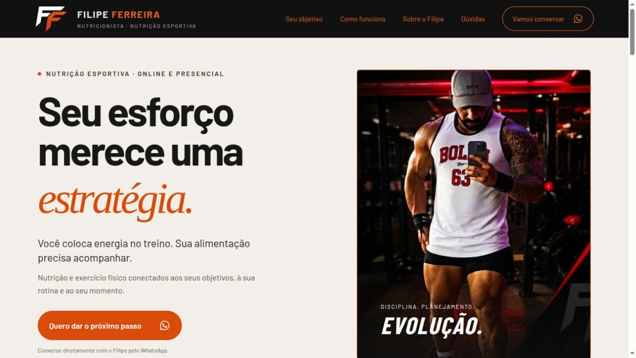 Página inicial do projeto Filipe Ferreira