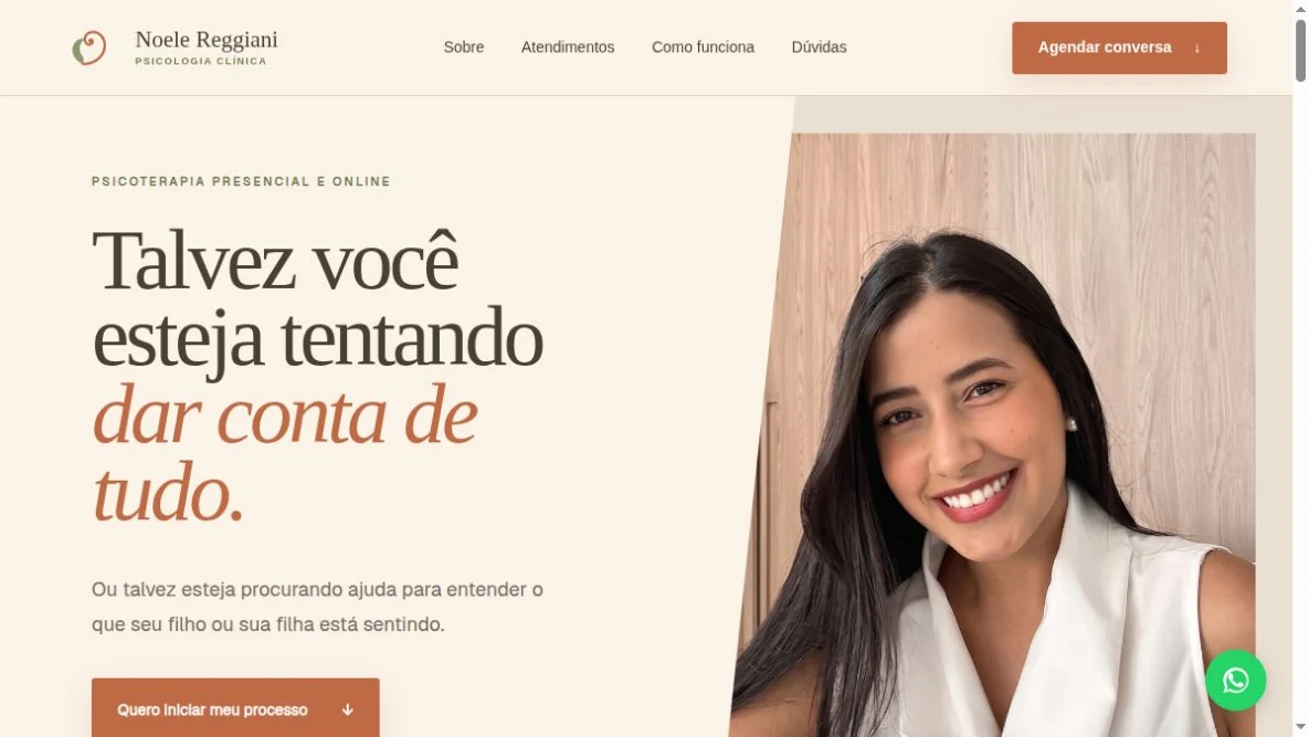 Site desenvolvido para Noele Reggiani